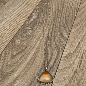 Silver Triangle Stone Necklace